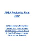 APEA Pediatrics Final Exam Questions and Verified Answers with Rationales &vert; Latest FNP & PNP Study Guide &vert; 2026&ndash;2027