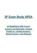 3P Exam Study APEA Questions and Verified Answers with Rationales &vert; 2026&sol;2027