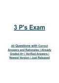 3Ps Exam &vert;2026-2027 &vert; Questions and Verified Answers with Rationales &vert; Advanced Pathophysiology&comma; Pharmacology & Physical Assessment Study Guide &vert; Latest Edition