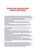 RN 402 Exam 4 Questions With Answers 100&percnt; Verified