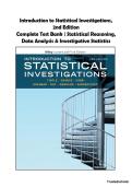 Introduction to Statistical Investigations&comma; 2nd Edition &ndash; Nathan Tintle&comma; Beth L&period; Chance&comma; Soma Roy&comma; Tena Hofmann&comma; Kari Lock Morgan&comma; Allan J&period; Rossman&comma; George W&period; Cobb & Robin H&period; Lock &vert; Complete Test Bank &vert; Statistics&comma; Data Analysis & Investigative Reasoning 