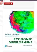 Test Bank - Economic Development 13th Edition By Michael Todaro &vert;All Chapters 1-15 Covered&vert; Complete Guide A&plus;&NewLine;