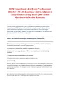 HESI Comprehensive Exit Exam Prep Document 2026&sol;2027 &vert; NCLEX Readiness&comma; Clinical Judgment & Comprehensive Nursing Review &vert; 150 Verified Questions with Detailed Rationales&NewLine;