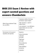 BIOS 255 Exam 3 Review with expert curated questions and answers-Chamberlain
