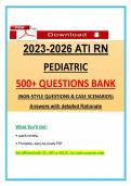 ATI RN Pediatric Exam &lpar;2023&ndash;2026&rpar; Questions Bank &ndash; Actual Questions & Answers &lpar;ATI Pediatric NGN Questions&rpar; &vert; 100&percnt; Verified Graded A&plus;