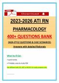 ATI RN Pharmacology Exam &lpar;2026&rpar; Actual Questions & Answers &lpar;ATI NGN Questions&rpar; &vert; ATI Nursing Exam&comma; 100&percnt; Graded A&plus;