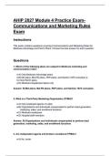 AHIP Module 4 Practice Exam &vert; Communications and Marketing Rules &vert; Practice Questions with Correct Answers and Explanations