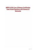 ABFM & KSA Care of Women Certification Exam Actual Questions with Answers & Rationales