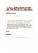 Montreal Cognitive Assessment &lpar;MOCA&rpar; Actual Exam Questions and Correct Answers