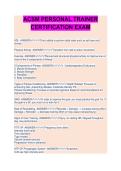 ACSM Personal Trainer Certification Exam EXAM STUDY GUIDE 2026&sol;2027 &vert; Practice Questions & Detailed Solutions &vert; Newest Version
