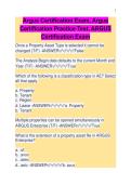 Argus Certification Exam EXAM STUDY GUIDE 2026&sol;2027 &vert; Practice Questions & Detailed Solutions &vert; Newest Version