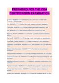 Preparing for the COA Certification Examination EXAM STUDY GUIDE 2026&sol;2027 &vert; Practice Questions & Detailed Solutions &vert; Newest Version