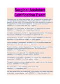 Surgical Assistant Certification Exam EXAM STUDY GUIDE 2026&sol;2027 &vert; Practice Questions & Detailed Solutions &vert; Newest Version
