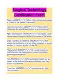 Surgical Technology Certification Exam EXAM STUDY GUIDE 2026&sol;2027 &vert; Practice Questions & Detailed Solutions &vert; Newest Version