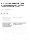 CUSP - T&D Exam &vert; Questions with Correct Answers 2026 latest update&excl;&excl; - Questions & Answers &vert; Latest Already Graded A&plus;&NewLine;&NewLine;