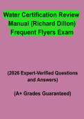 Water Certification Review Manual &lpar;Richard Dillon&rpar; Frequent Flyers Exam Questions & Answers PDF &vert; Complete Study Guide