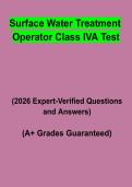 Surface Water Treatment Operator Class IVA Test Questions & Answers PDF &vert; Complete Certification Study Guide