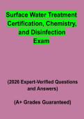 Surface Water Treatment Certification&comma; Chemistry&comma; and Disinfection Exam Questions & Answers PDF &vert; Complete Study Guide