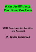 Water Use Efficiency Practitioner One Exam Questions & Answers PDF &vert; Complete Certification Study Guide