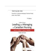 Test Bank For Leading And Managing In Canadian Nursing&comma; 3rd Edition By Patricia S&period; Yoder-Wise And Janice Waddell&vert; All Chapters &vert; Questions & 100&percnt; Verified Answers And Rationales &vert; Graded A&plus;