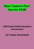 Water Treatment Plant Operator Exam Questions & Answers PDF &vert; Complete Certification Study Guide