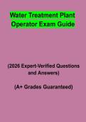 Water Treatment Plant Operator Exam Study Guide Questions & Answers PDF &vert; Complete Certification Prep