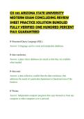 CIS 105 ARIZONA STATE UNIVERSITY MIDTERM EXAM CONCLUDING REVIEW SHEET PRACTICE