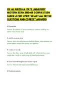 CIS 105 ARIZONA STATE UNIVERSITY MIDTERM EXAM END OF COURSE STUDY GUIDE LATEST