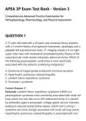APEA 3P Exam Test Bank - Version 3&NewLine;Comprehensive Advanced Practice Examination for&NewLine;Pathophysiology&comma; Pharmacology&comma; and Physical Assessment