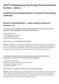 APEA 3P &lpar;Pathophysiology&comma; Pharmacology&comma; Physical Assessment&rpar;&NewLine;Test Bank &mdash; Version 2&NewLine;Comprehensive Examination Questions for Advanced Practice Nursing&NewLine;Certification