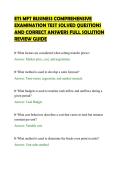 ETS MFT BUSINESS COMPREHENSIVE EXAMINATION TEST SOLVED QUESTIONS AND