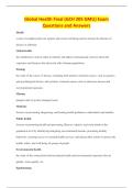 Global Health Final &lpar;GCH 205 GMU&rpar; Exam&NewLine;Questions and Answers