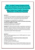 CTRN &ndash; Certified Transport Registered Nurse &NewLine;Certification Questions with Detailed Rationales &NewLine;Comprehensive Patient Transport Nursing Study &NewLine;Guide &vert; Critical Care Transfer &vert; Emergency &NewLine;Stabilization &vert; Certification Preparation 