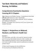 Test Bank&colon; Maternity and Pediatric&NewLine;Nursing&comma; 3rd Edition&NewLine;Comprehensive Examination Questions&NewLine;Covering All 51 Chapters