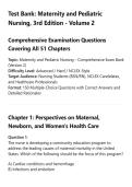 Test Bank&colon; Maternity and Pediatric&NewLine;Nursing&comma; 3rd Edition - Volume 2&NewLine;Comprehensive Examination Questions&NewLine;Covering All 51 Chapters