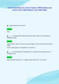 Army Personnel Recovery Code of Conduct &lpar;APRP&rpar; Questions and&NewLine;Answers with Verified Solutions &vert; Latest 2026 Update