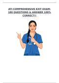ATI COMPREHENSIVE EXIT EXAM&colon; 180 QUESTIONS & ANSWER 100&percnt; CORRECT&excl;&excl;