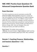 NBC-HWC Practice Exam Questions V3&colon;&NewLine;Advanced Comprehensive Question Bank