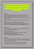 ATI RN Leadership 2023 Proctored Exam with &NewLine;NGN Expert-Verified Questions & Answers &NewLine;Next Generation NCLEX &lpar;NGN&rpar; Style &vert; 100&percnt; &NewLine;Verified Answers 