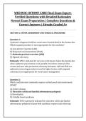WEB WOC OSTOMY CARE Final Exam Expert&NewLine;Verified Questions with Detailed Rationales &NewLine;Newest Exam Preparation &vert; Complete Questions & &NewLine;Correct Answers &vert; Already Graded A&plus; 