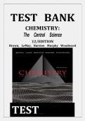 TEST BANK for CHEMISTRY&colon; The Central Science 12th Edition by Brown&comma; LeMay&comma; Bursten Murphy Woodward ISBN 9780321696724 Chapter 1-24 &vert; Complete Guide A&plus;&NewLine;