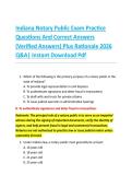 Indiana Notary Public Exam Practice &NewLine;Questions And Correct Answers &NewLine;&lpar;Verified Answers&rpar; Plus Rationale 2026 &NewLine;Q&A&vert; Instant Download Pdf  