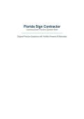 Florida Sign Contractor Licensing Exam Practice Questions with Verified Answers & Rationales&NewLine;