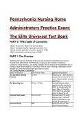 2026&sol;2027 Pennsylvania Nursing Home Administrator &lpar;NHA&rpar; Practice Exam &vert; S-Tier Test Bank &lpar;33&plus; Q&A&rpar; &plus; Rationales