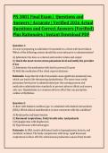 PN 3001 Final Exam &vert;  Questions and &NewLine;Answers &vert; Accurate &vert; Verified 2026 Actual &NewLine;Questions and Correct Answers &lpar;Verified&rpar; &NewLine;Plus Rationales &vert; Instant Download PDF 
