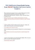 WGU D449 Psych & Mental Health Nursing Exam 2026&sol;2027 Questions And Correct Answers Graded A&plus;