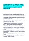 WGU D684 Introduction to Computer Science Workbook &lpar;Second Attempt&rpar; &vert; Practice Questions & Answers