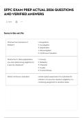 SFPC EXAM PREP ACTUAL 2026 QUESTIONS AND VERIFIED ANSWERS