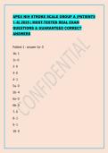 APEX NIH STROKE SCALE GROUP A &lpar;PATIENTS 1&ndash;6&rpar; 2025 &vert; MOST-TESTED REAL EXAM QUESTIONS & GUARANTEED CORRECT ANSWERS