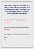 WGU D440 Health and Wellness Through Nutritional Science OA &vert; Practice Questions & Verified Answers &vert; 2025 Study Guide